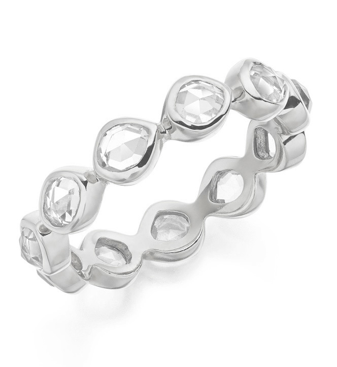 Sterling Silver Siren Ring - Rock Crystal - Monica Vinader