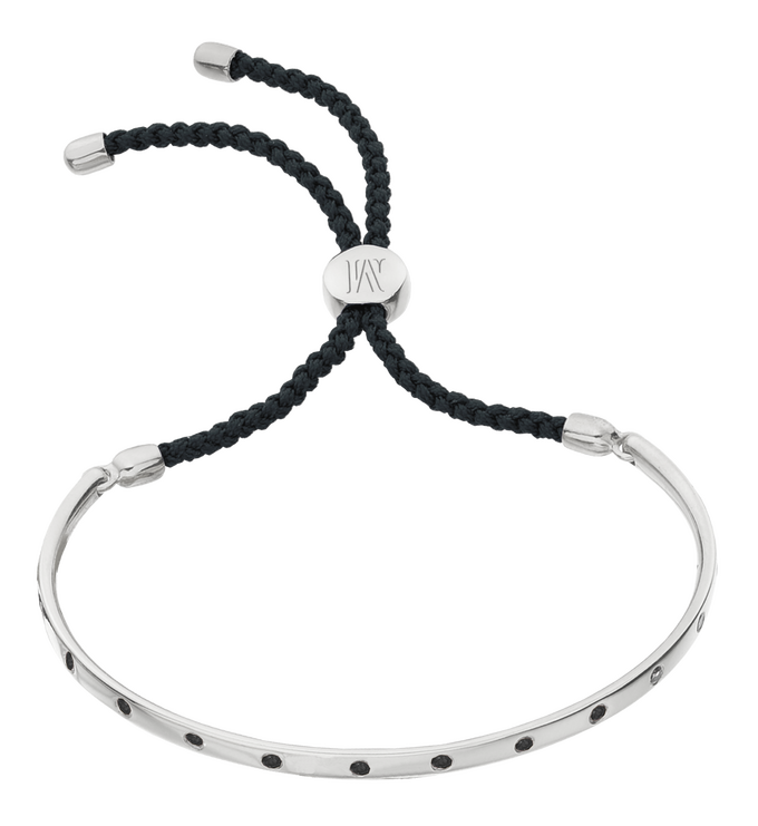 Sterling Silver Fiji Gem Bracelet - Black - Relaxation - Monica Vinader