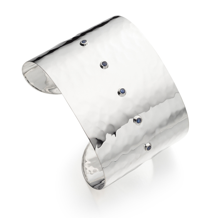 Sterling Silver Ava Cuff - Blue Sapphire - Monica Vinader