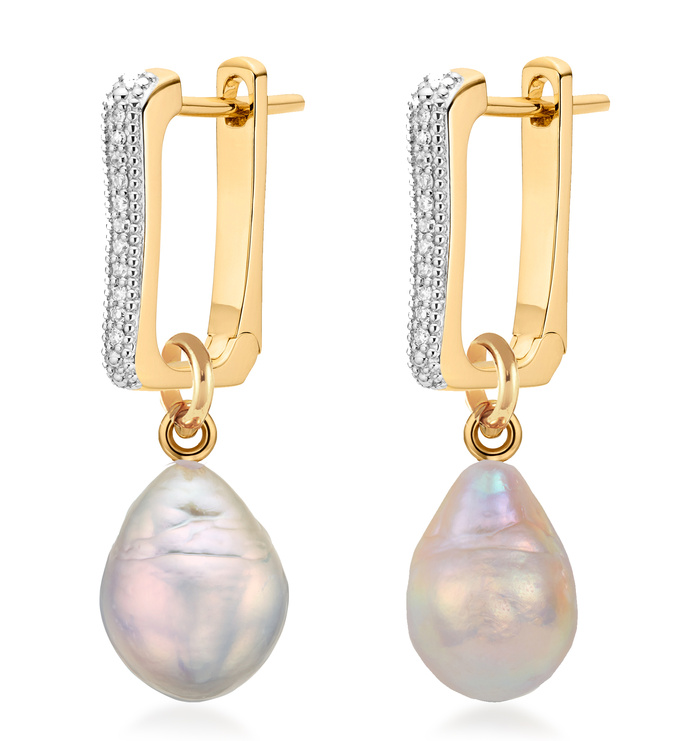 Alta Pearl Huggie Earring Set - Monica Vinader