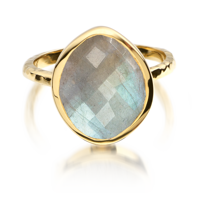 Gold Vermeil Nugget Ring - Small - Labradorite - Monica Vinader