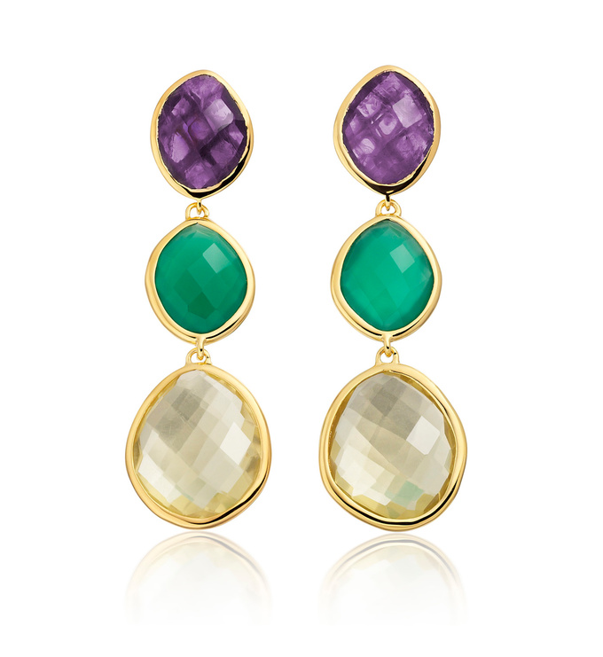 Gold Vermeil Nugget Cocktail Earrings - Monica Vinader