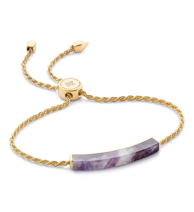 Linear Stone Bracelet in 18ct Gold Vermeil On Sterling Silver and