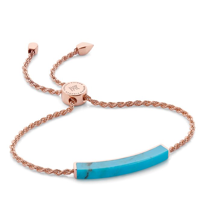 Linear Stone Bracelet in 18ct Rose Gold Vermeil On Sterling Silver