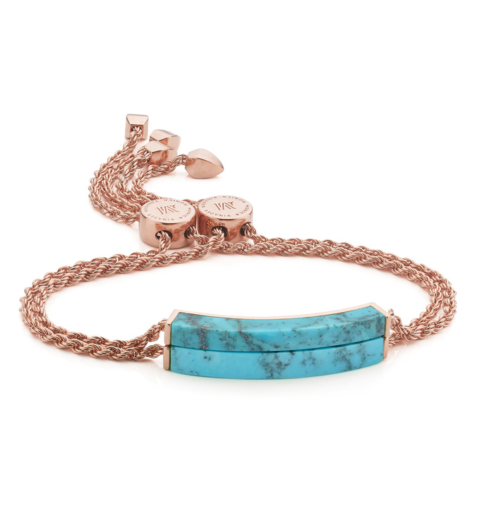 Linear Stone Bracelet in 18ct Rose Gold Vermeil On Sterling Silver