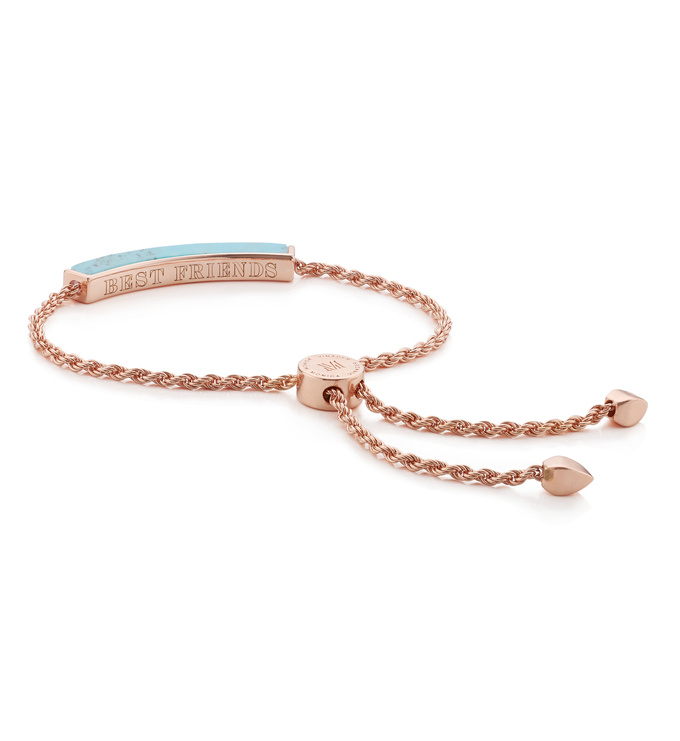 Linear Stone Bracelet in 18ct Rose Gold Vermeil On Sterling Silver