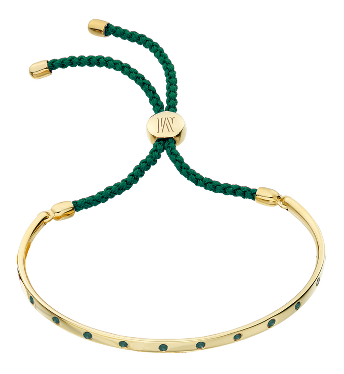 Gold Vermeil Fiji Gem Bracelet - Racing Green - Protection - Monica Vinader