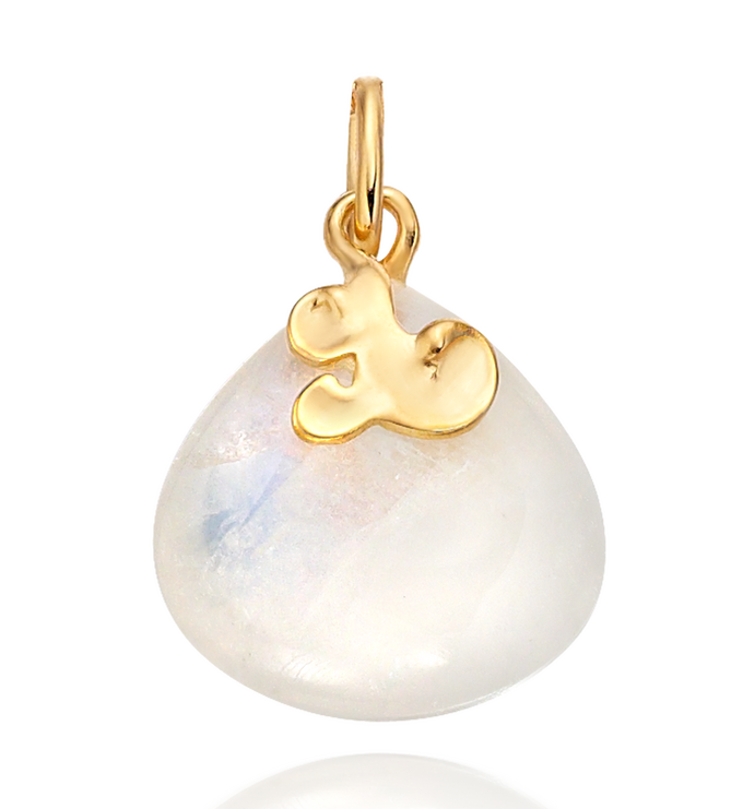 Gold Vermeil Lace Teardrop Pendant Charm - Monica Vinader