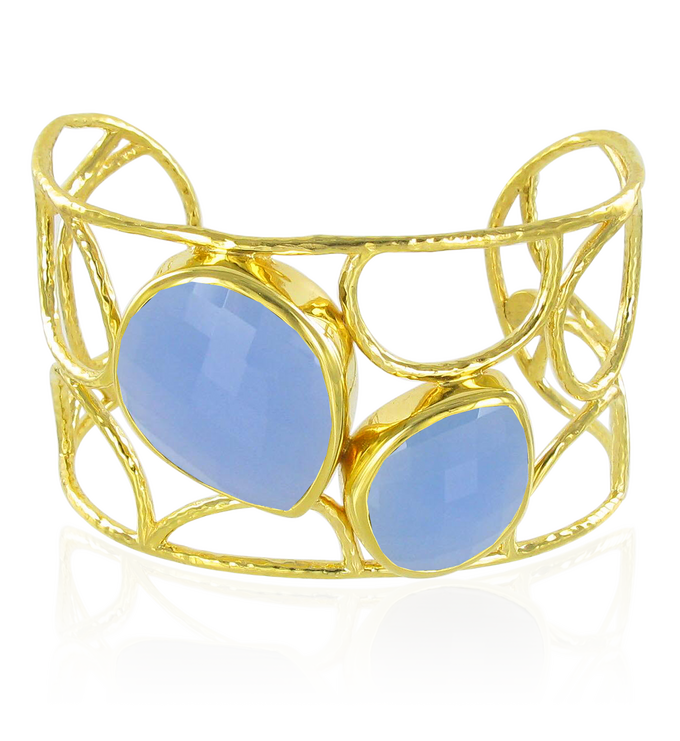 Gold Vermeil Nugget Cuff - No Stone - Monica Vinader