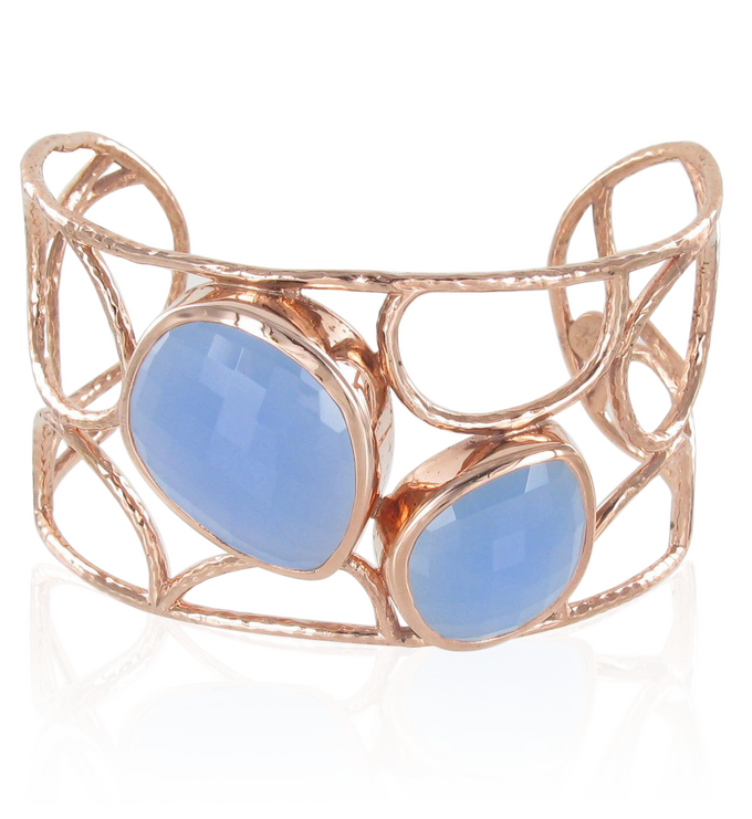 Rose Gold Vermeil Nugget Cuff - No Stone - Monica Vinader