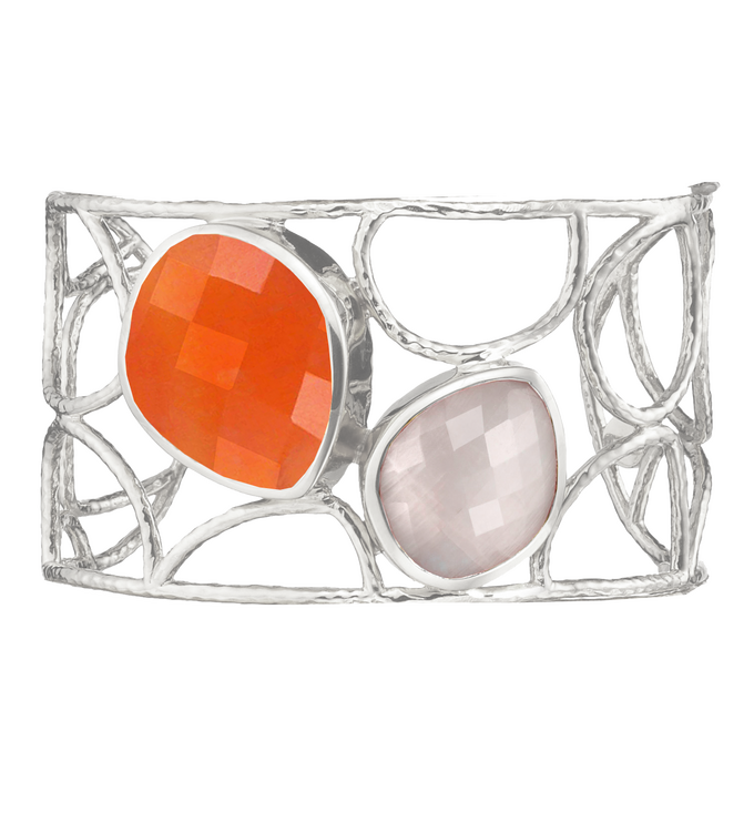 Sterling Silver Nugget Cuff - Carnelian - Monica Vinader
