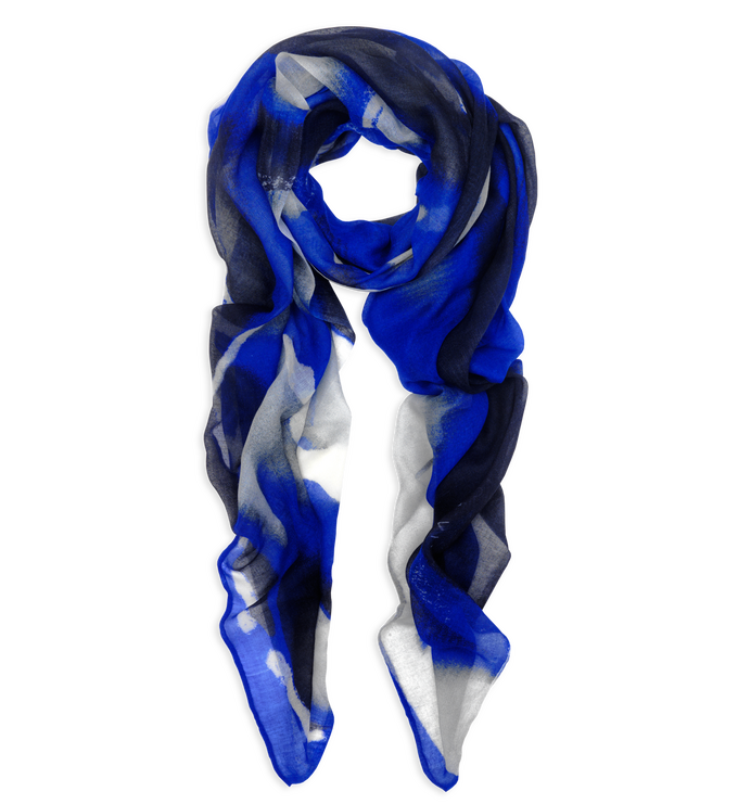 Ammonite Print Modal Scarf - Lapis - Monica Vinader