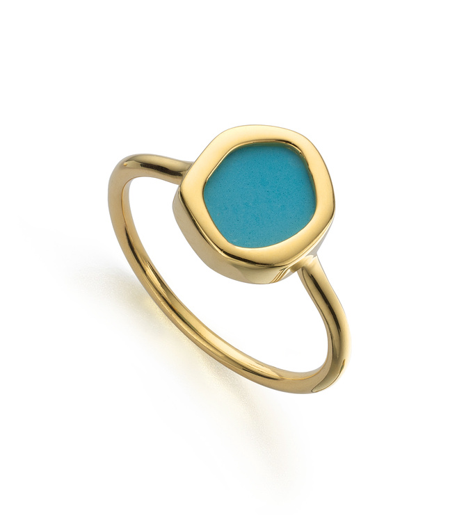 Atlantis Gem Mini Stacking Ring in 18ct Gold Vermeil on Sterling Silver ...