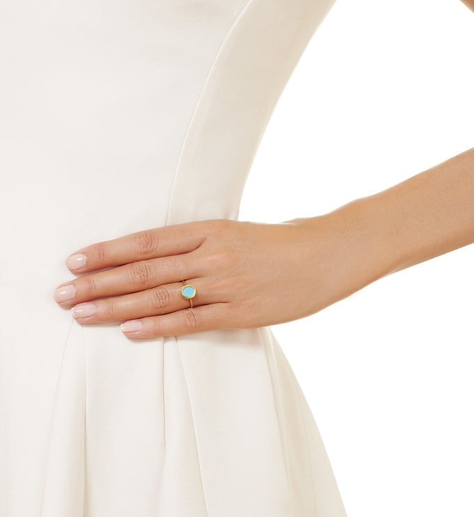 Atlantis Gem Mini Stacking Ring in 18ct Gold Vermeil on Sterling Silver ...