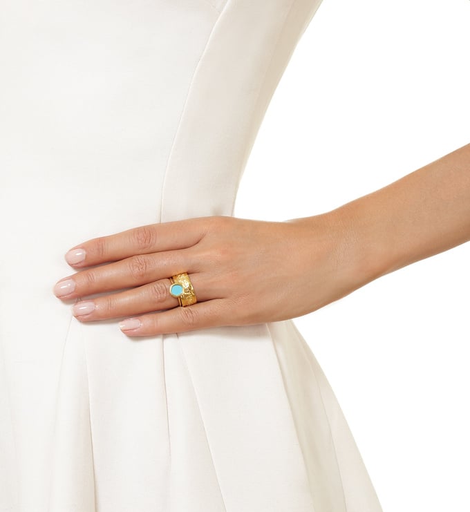 Atlantis Gem Mini Stacking Ring in 18ct Gold Vermeil on Sterling Silver ...