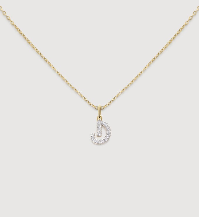 Lab Grown Diamond Initial D Necklace Set - Monica Vinader
