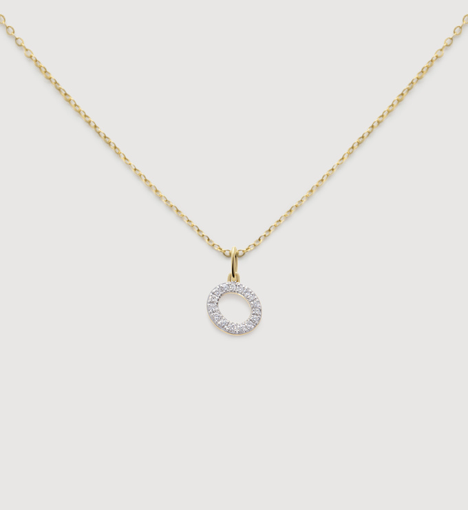 Lab Grown Diamond Initial O Necklace Set - Monica Vinader