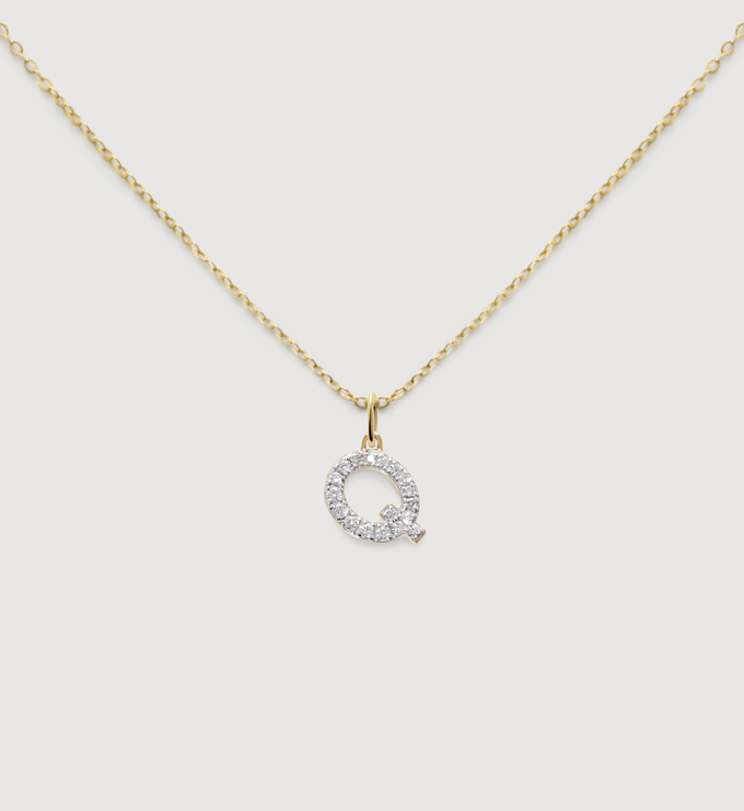 Lab Grown Diamond Initial Q Necklace Set - Monica Vinader