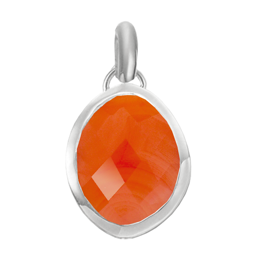 Sterling Silver Nugget Small Pendant Charm - Carnelian - Monica Vinader