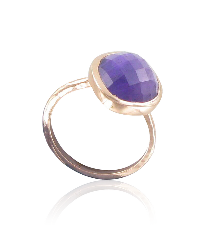 Rose Gold Vermeil Nugget Ring - Small - Amethyst - Monica Vinader