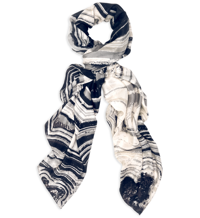 Agate Print Silk Scarf - Large - Labradorite - Monica Vinader