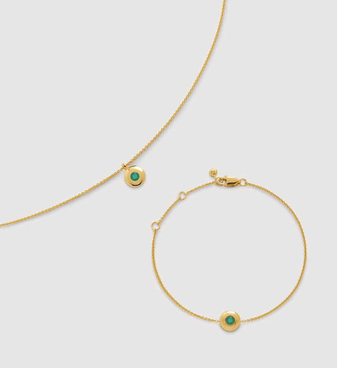 May Birthstone Chain Bracelet & Necklace Set - Monica Vinader