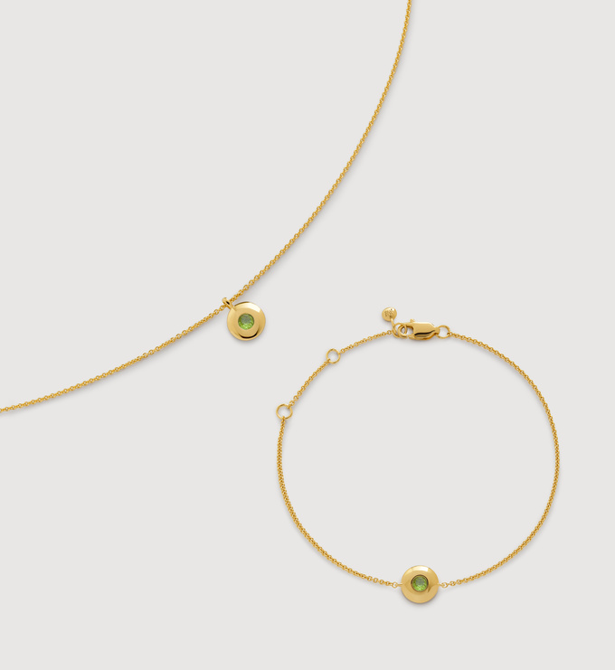 August Birthstone Chain Bracelet & Necklace Set - Monica Vinader