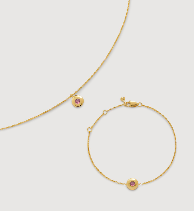 October Birthstone Chain Bracelet & Necklace Set - Monica Vinader