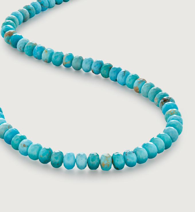 Strength Beaded Gemstone Necklace adjustable 41-46cm/16-18' in 18k