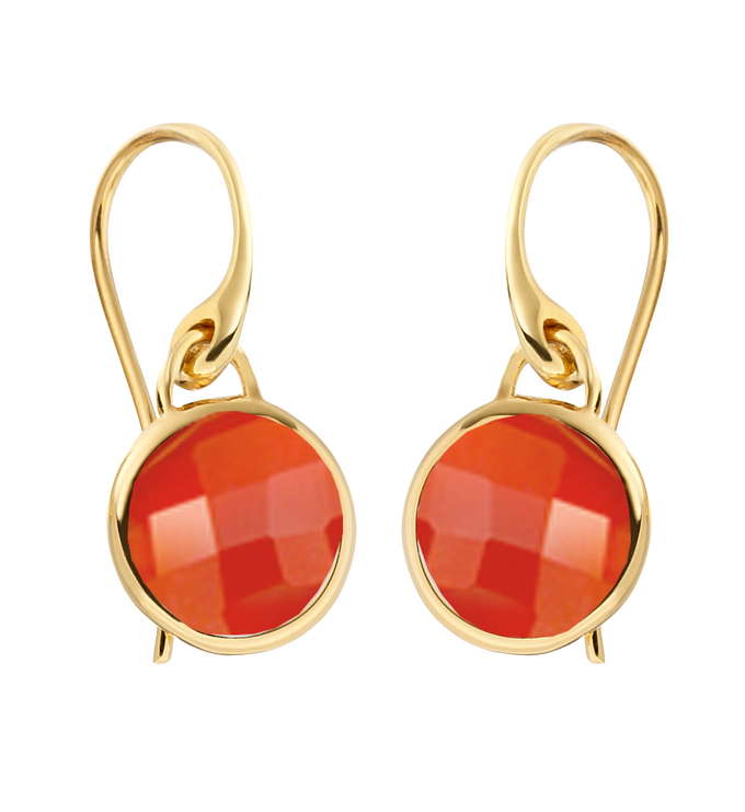 Gold Vermeil Mini Luna Earrings - Carnelian - Monica Vinader