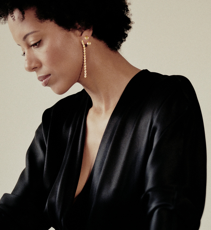 Gold Vermeil Kate Young Gemstone Cocktail Earrings - Lemon Quartz - Monica Vinader