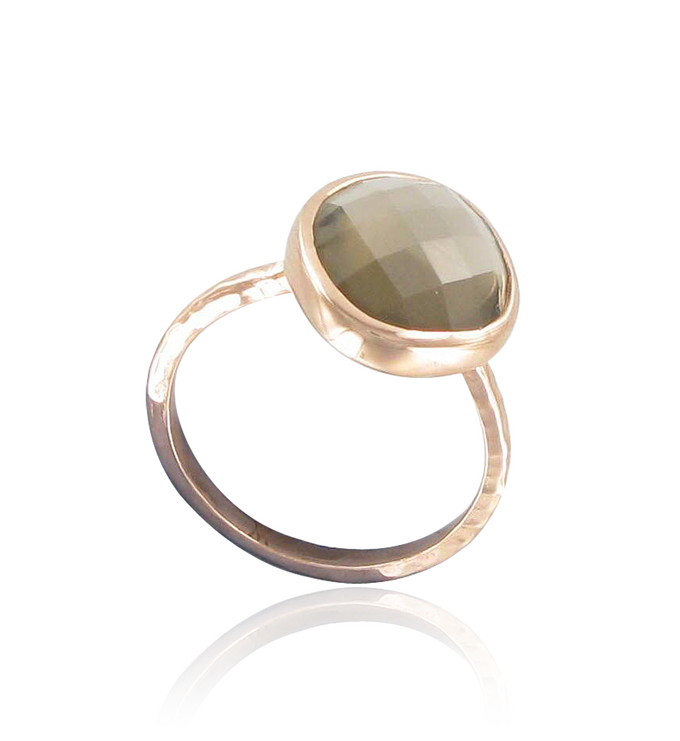Rose Gold Vermeil Nugget Ring - Small - Smoky Quartz - Monica Vinader