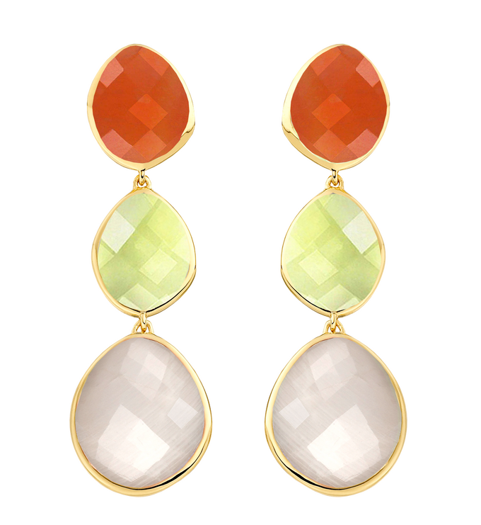 Gold Vermeil Nugget Cocktail Earrings - Carnelian - Monica Vinader