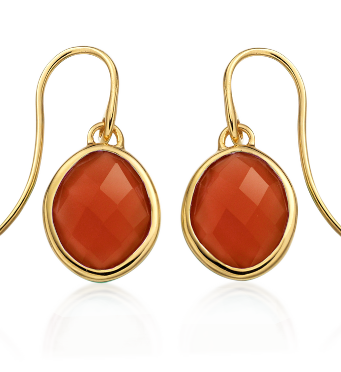 Gold Vermeil Small Nugget Earrings - Carnelian - Monica Vinader