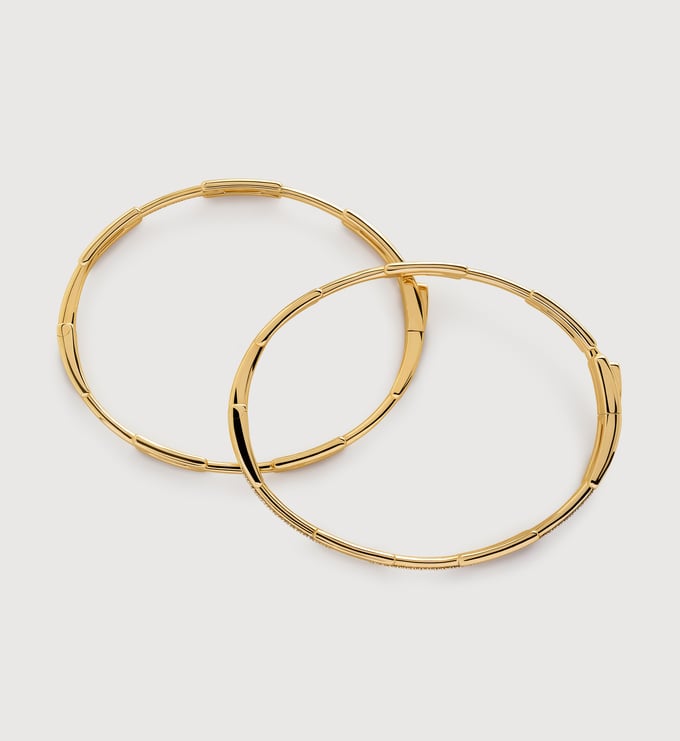 Signature Link Diamond Bangle Set - Monica Vinader