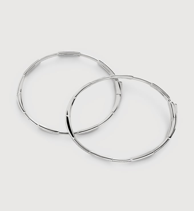 Signature Link Diamond Bangle Set - Monica Vinader