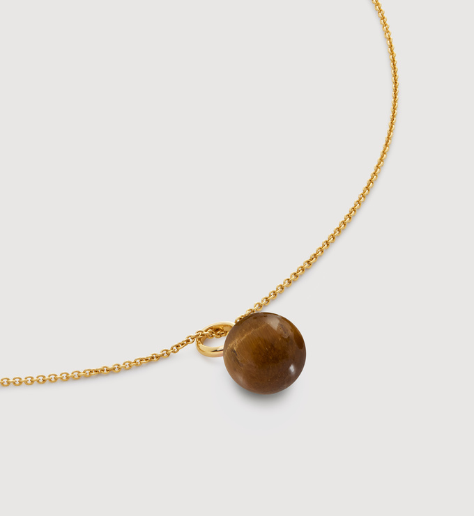 Round Gemstone Cord Necklace 37' - Monica Vinader
