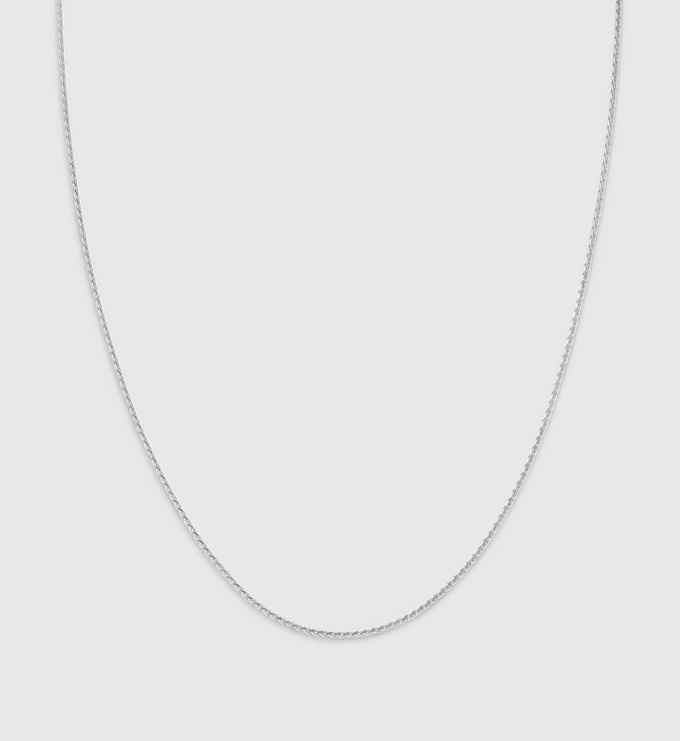 Sterling Silver Round Spiga Chain Necklace Adjustable 41-46cm/16-18' - Monica Vinader