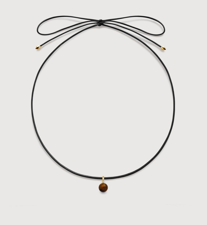 Round Gemstone Cord Necklace 37' - Monica Vinader