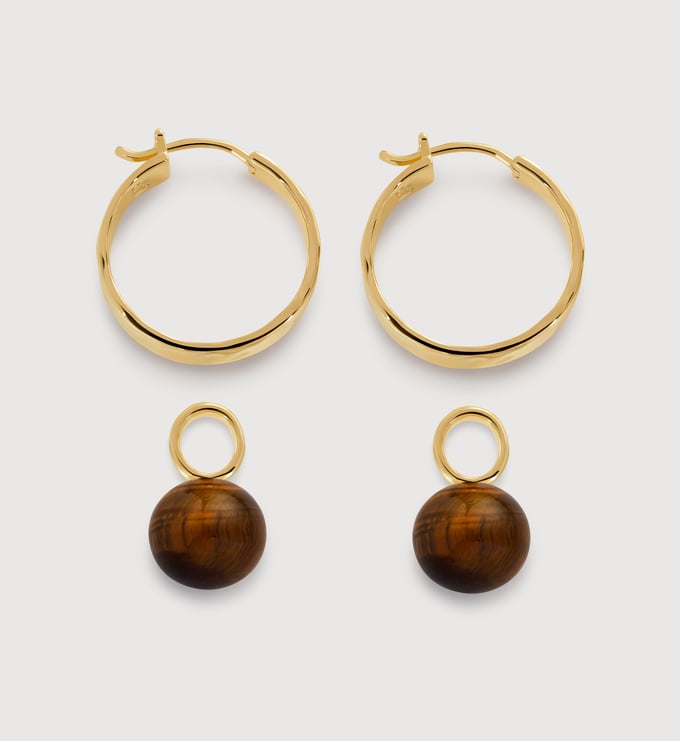 Round Gemstone Click Huggies - Monica Vinader