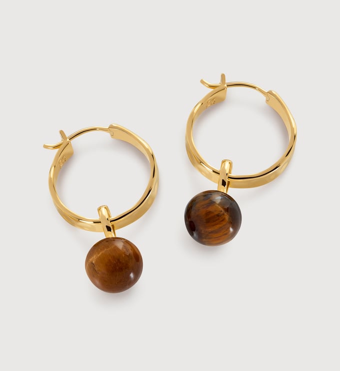 Round Gemstone Huggies - Monica Vinader