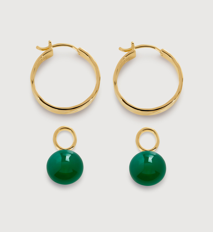 Round Gemstone Click Huggies - Monica Vinader