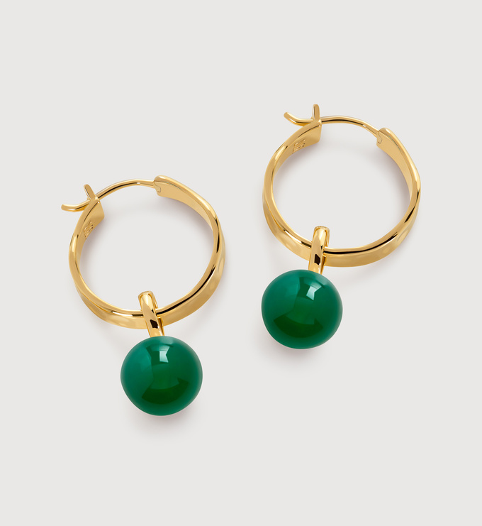 Round Gemstone Huggies - Monica Vinader