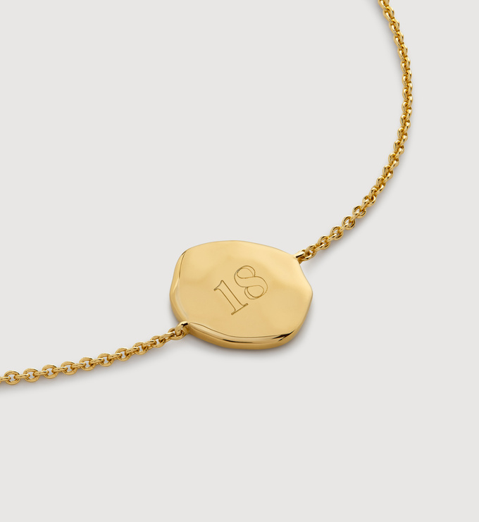 Gold Vermeil Initial Stamp G Chain Bracelet - Gold - Monica Vinader