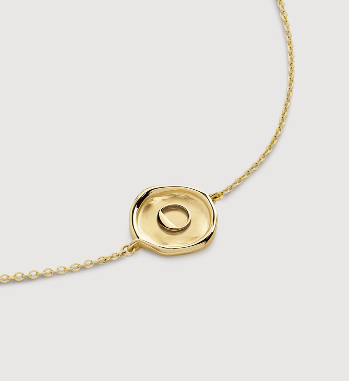 Gold Mini Initial Stamp O Chain Bracelet - Gold - Monica Vinader