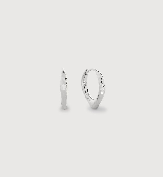 Sterling Silver Siren Tapered Huggie Earrings - Gold - Monica Vinader