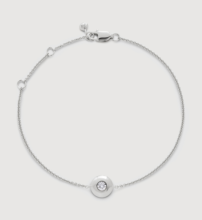 Sterling Silver April Birthstone Chain Bracelet - Lab Grown Diamond - Monica Vinader