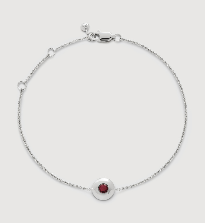 Sterling Silver July Birthstone Chain Bracelet - Ruby - Monica Vinader