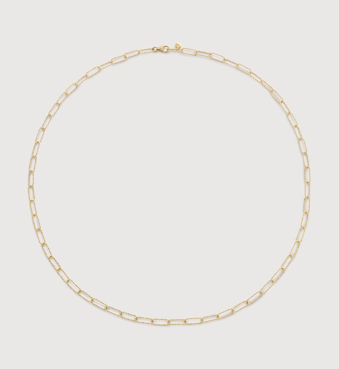 Gold Alta Textured Chain Necklace 18' - Monica Vinader