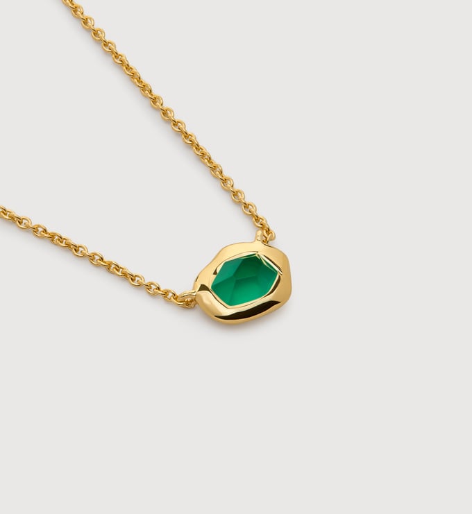 さらに100円引き◆FANTASTIC PLANET◆sunny green necklace Odyssey Gemstone Small Chain Necklace in 18k Gold Vermeil on